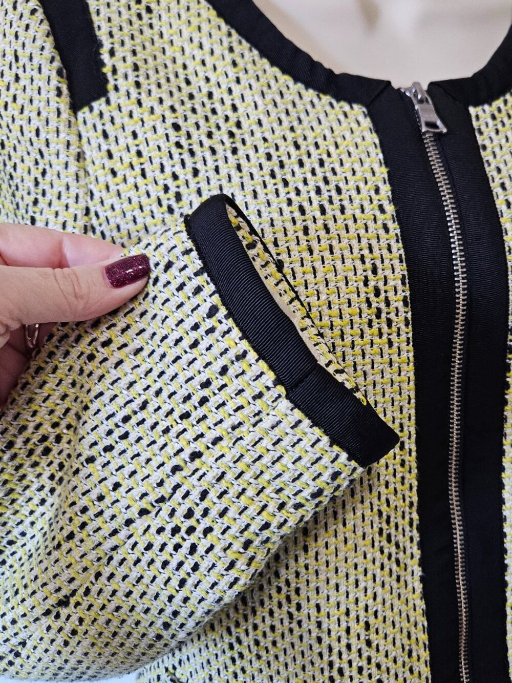 Banana Republic Tweed Zip Front Long Sleeve Jacket - Picture 8 of 14